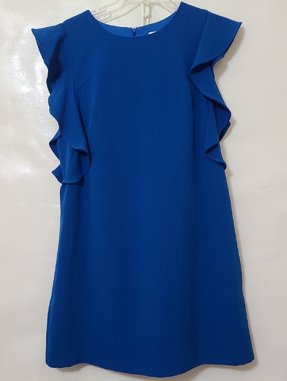 Nicole Miller New York Blue Ruffle Sleeve Women's Sheath Dress - Size 14 NEW